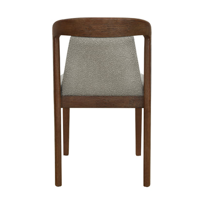 Upholstered Dining Chairs - Light Brown & Walnut Set of 2