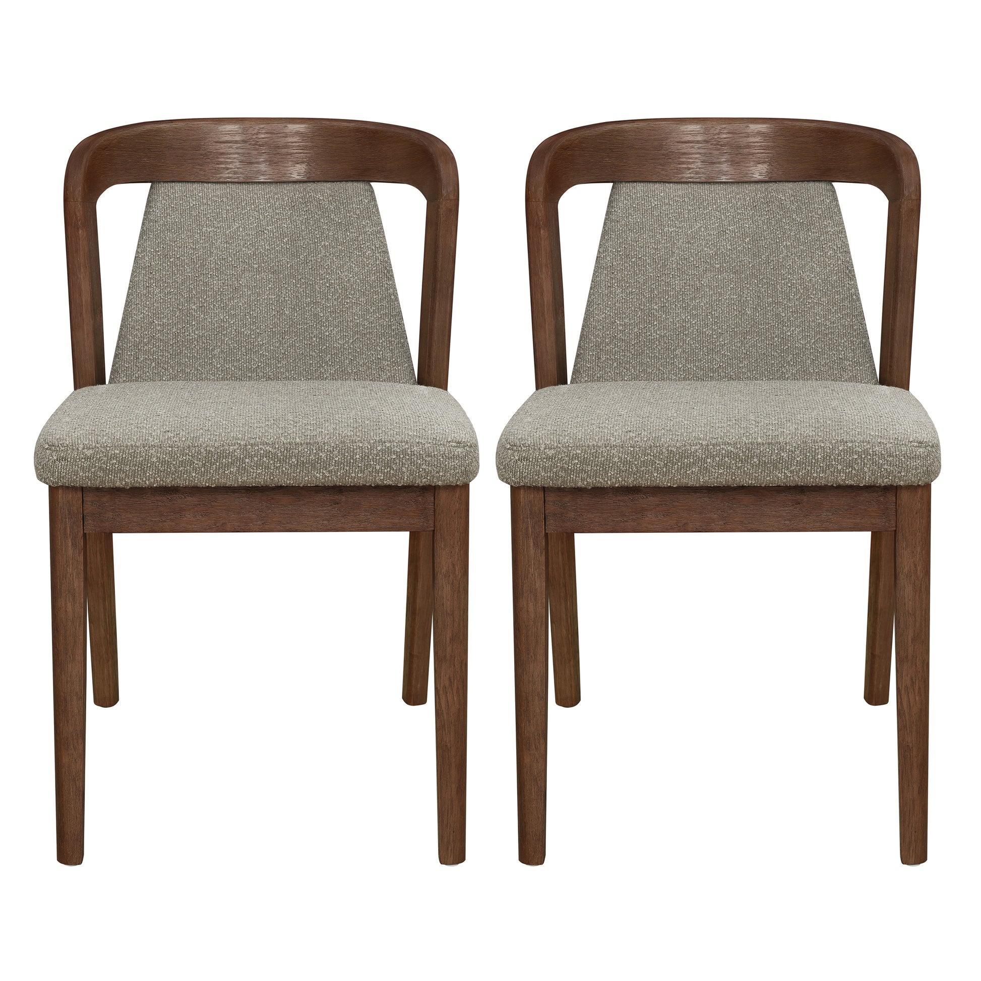 Upholstered Backrest Armless Dining Chairs (Walnut+Light Brown)