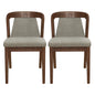 Upholstered Backrest Armless Dining Chairs (Walnut+Light Brown)