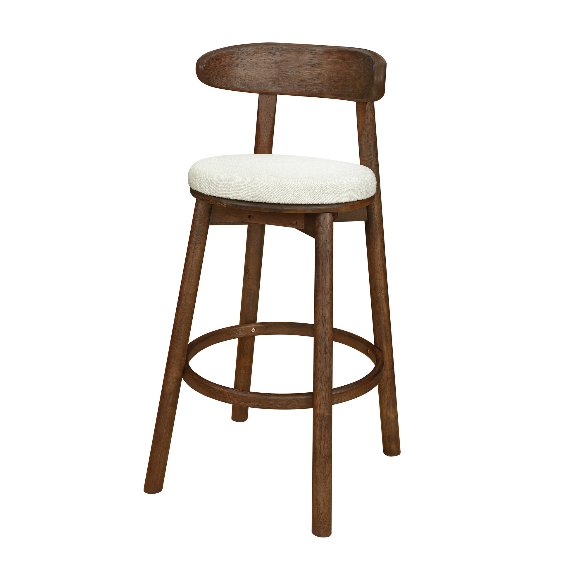 Beige Walnut Bar Stools - 41" Height Dining Stools
