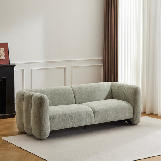 Tonson 83" 3-Seater Sofa,Wave Design, Living Rooms,Bedrooms,Apartment Office,Light Green