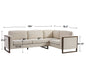 Otis 2-Piece L Shaped Sectional Sofa Beige Wood Fabric for Living Room