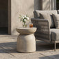 Outdoor Round Top MGO Drum Side/End Table , Living Room Accent Table,Light Grey
