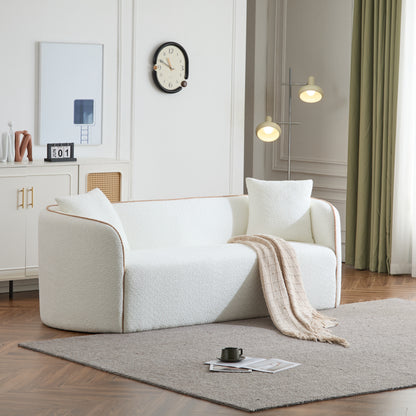 Coral 82" Curved Sofa,3-Seater,Living Rooms,Bedrooms,Apartment Office,WHITE
