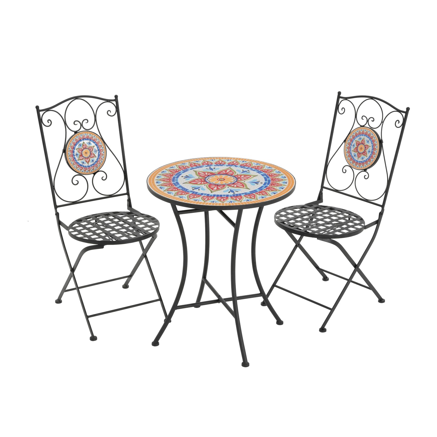 Lambert Outdoor Chat Set - Ceramic Tile Patio Furniture