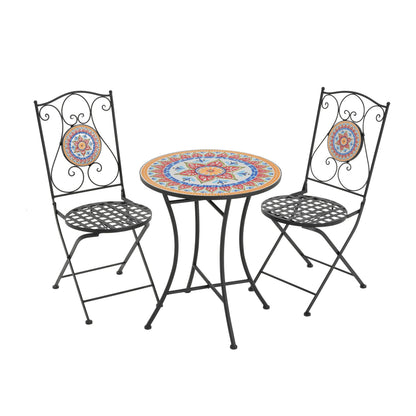 Lambert Outdoor Chat Set - Ceramic Tile Patio Furniture