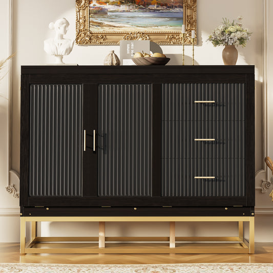 Murphy queen bed with Wooden doors design, fake drawers, metal legs, Espresso(OLD SKU:N820S00028P)