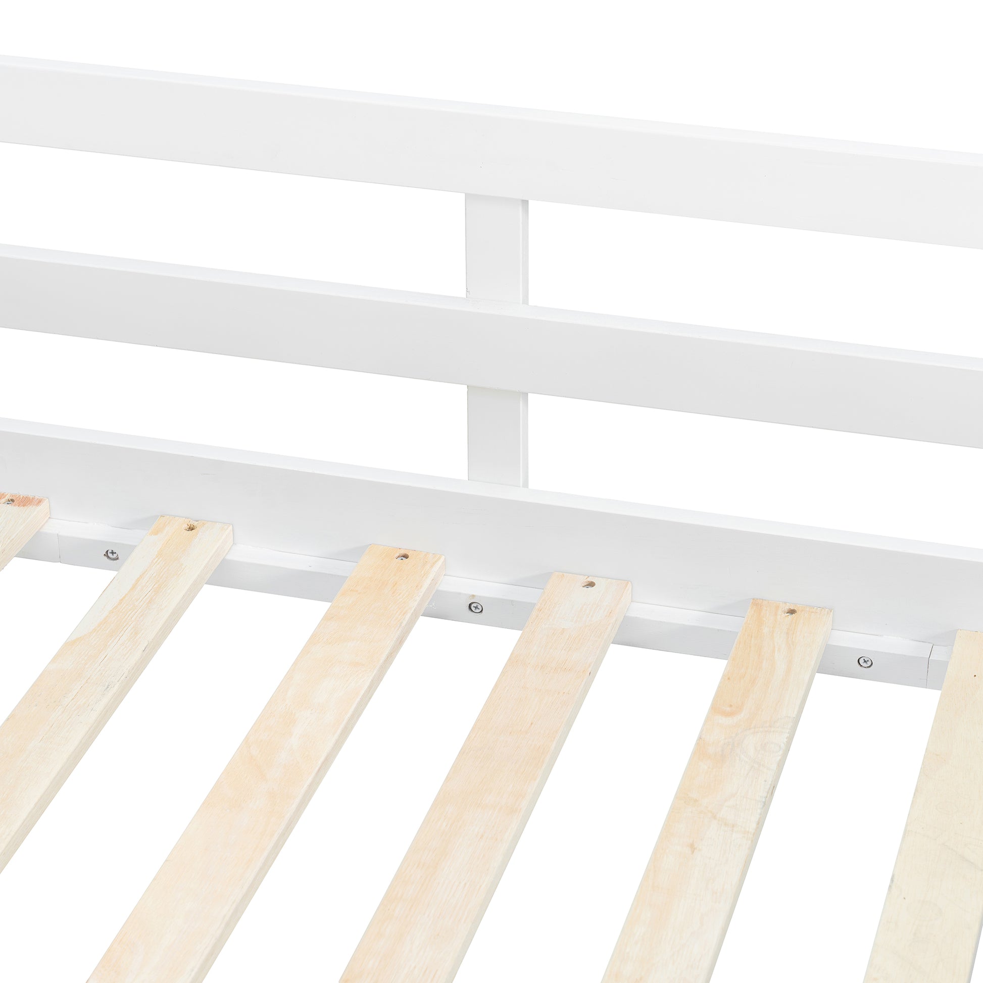 L-Shaped Bunk Bed with Desk - Twin Size, White Wood for Bedroom