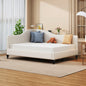Full Size L-Shaped Linen Daybed, with Solid Wood Legs, Beige(OLD SKU: SF100146AAA)