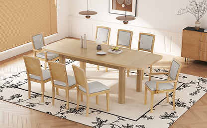 Extendable Rubberwood Dining Set with Removable Leaf and Chairs
