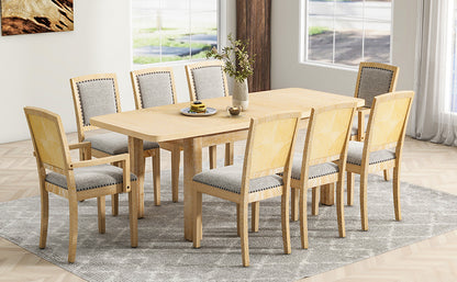 Extendable Rubberwood Dining Set with Removable Leaf and Chairs