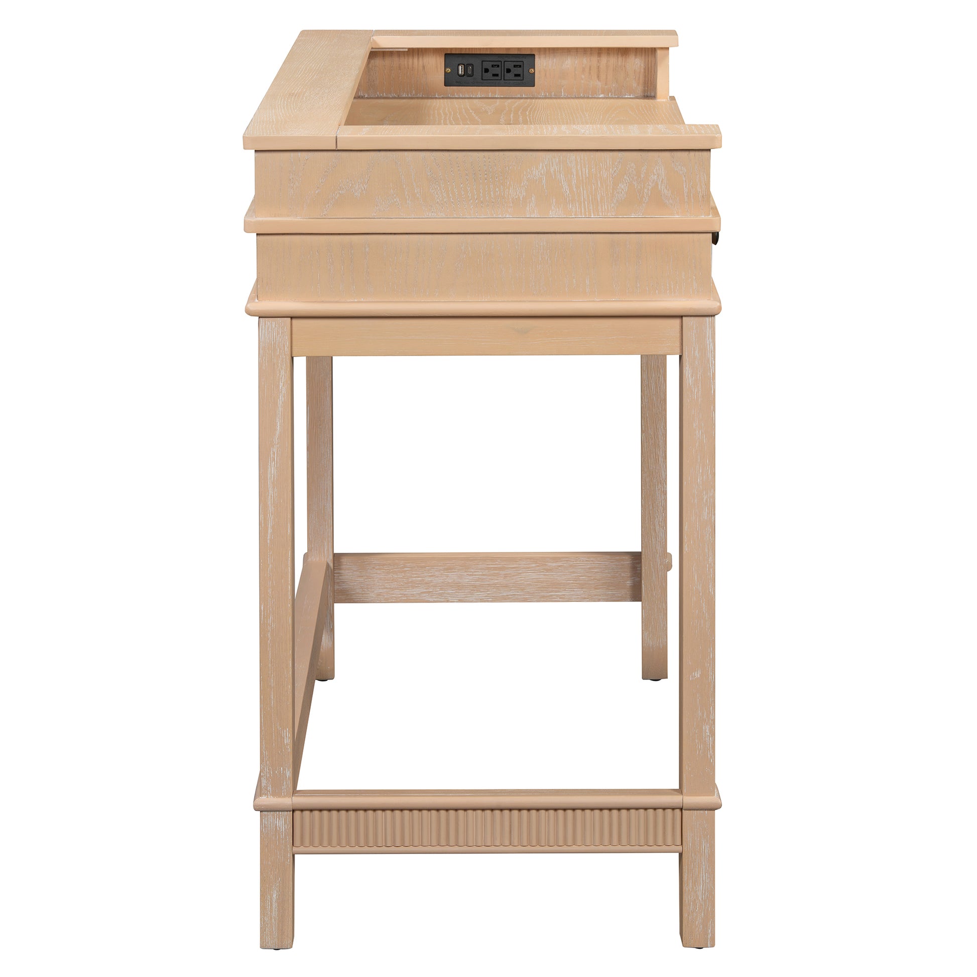 TREXM 4-Piece Dining Table Set - Natural Wood & MDF for Dining Room