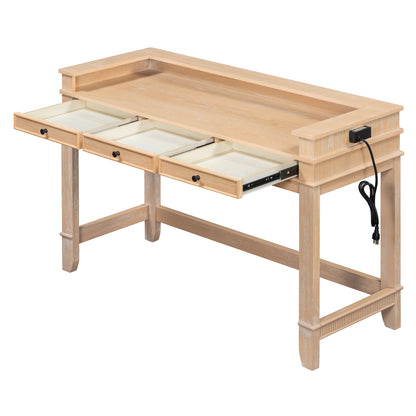 TREXM 4-Piece Dining Table Set - Natural Wood & MDF for Dining Room