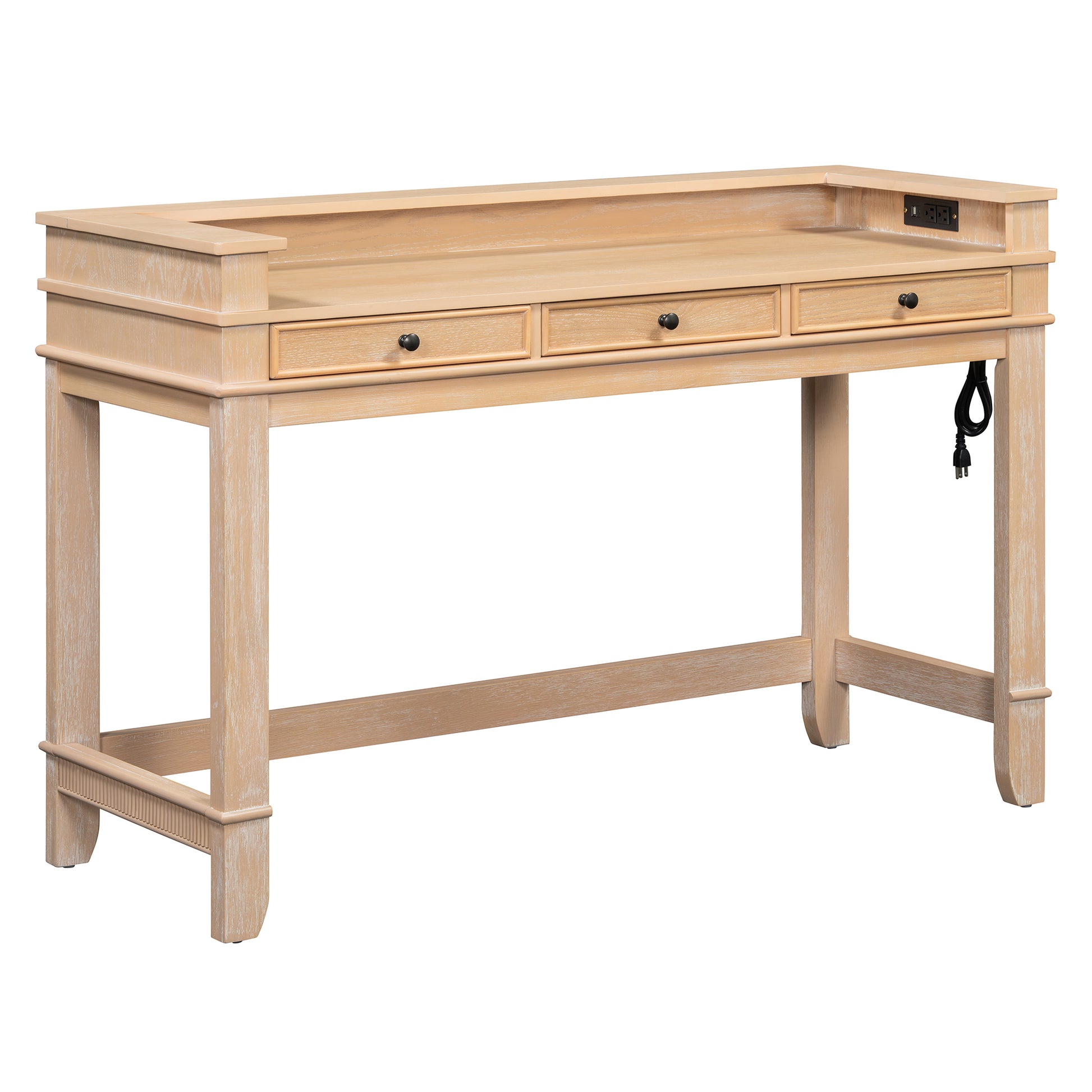 TREXM 4-Piece Dining Table Set - Natural Wood & MDF for Dining Room