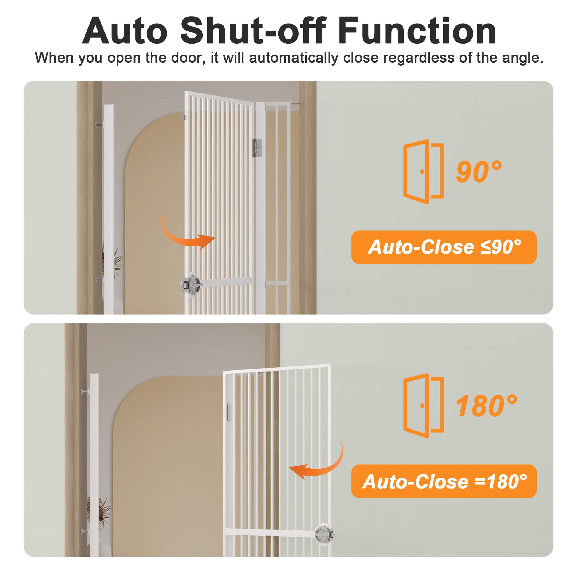 61" Extra Tall Pet Gate - Adjustable Iron Cat Door