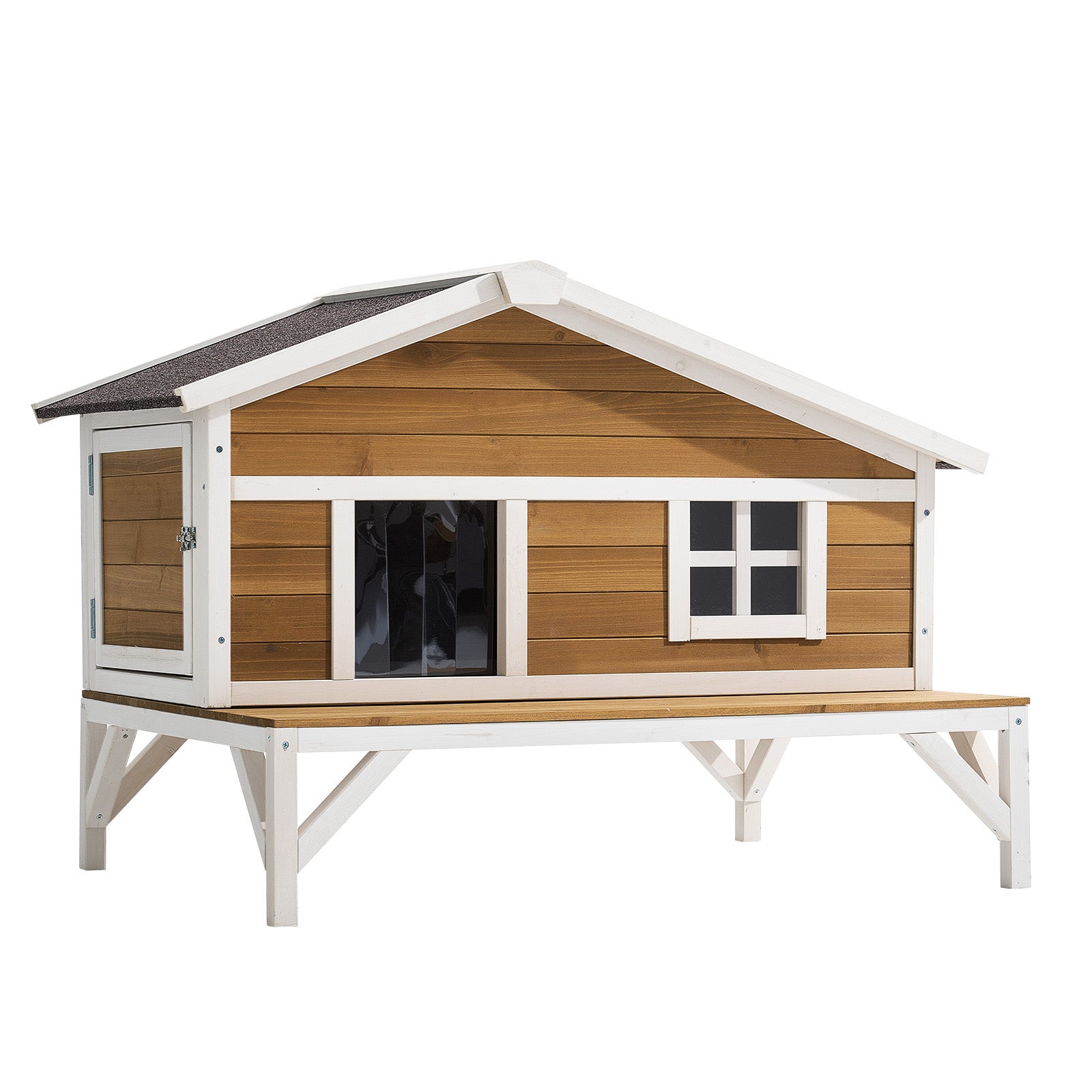 Outdoor Wooden Cat House - Insulated Winter Shelter