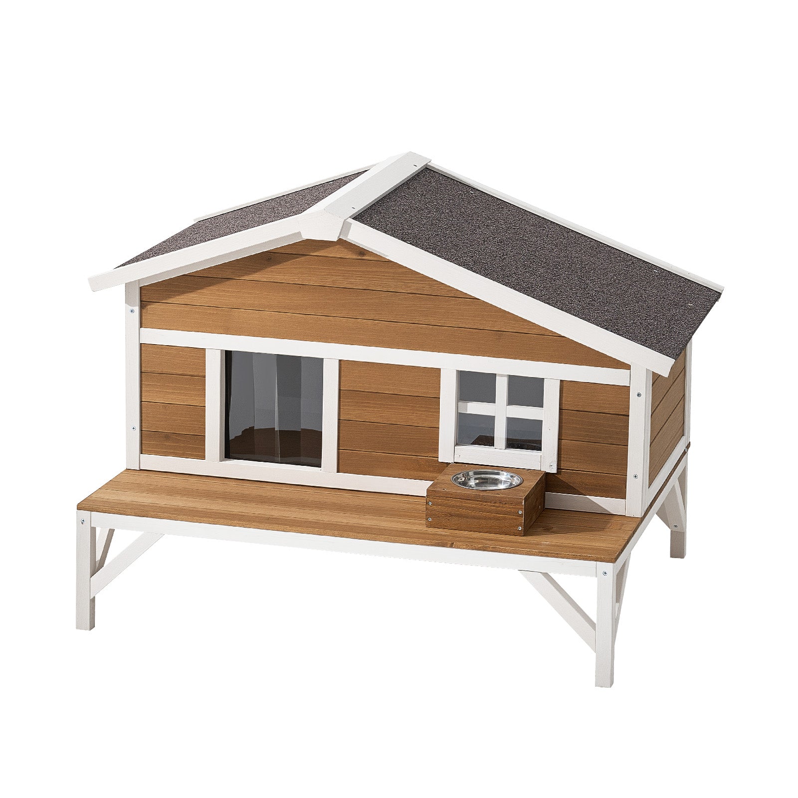 Outdoor Wooden Cat House - Insulated Winter Shelter