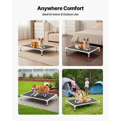 Elevated Dog Bed - Large & Portable Gray
