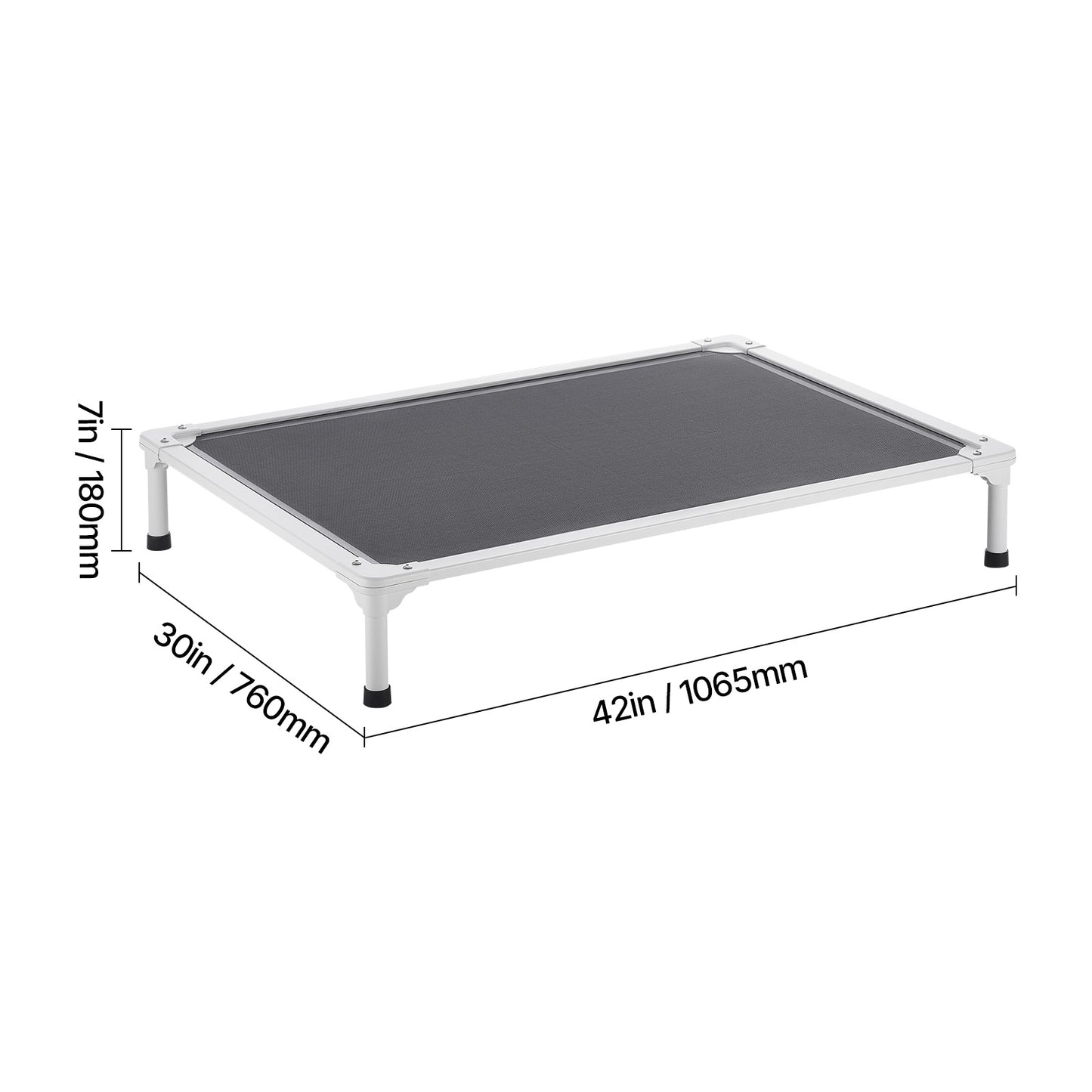 Elevated Dog Bed - Large & Portable Gray