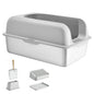 6 in Deep Cat Litter Box Odor-Free Litter Box with Filtering Foot Board