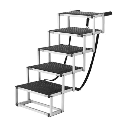 Dog Stair for Cars 5-step Folding Dog Steps Aluminum Loads up to 150 lbs