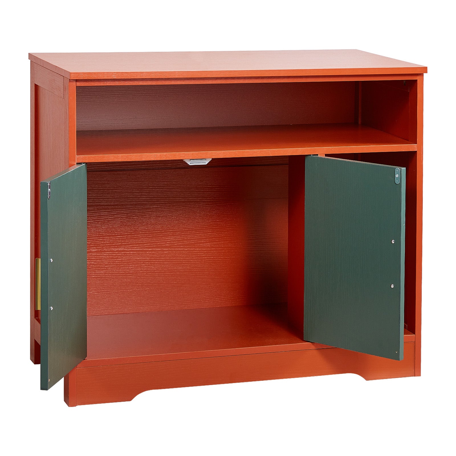 Small Red Green Cat Litter Box Cabinet - Hidden Furniture