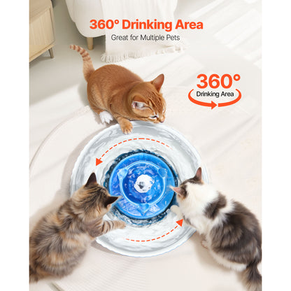 Ceramic Cat Water Fountain - 2.1L for Cats & Dogs