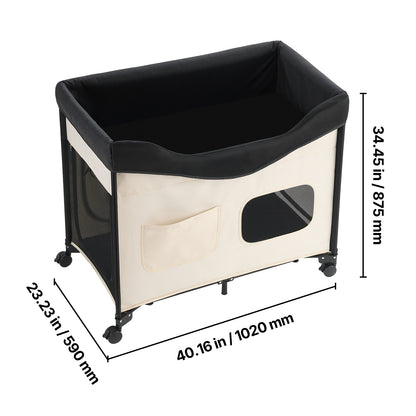 Elevated Lounge Pet Bed - Beige XL Comfort & Storage