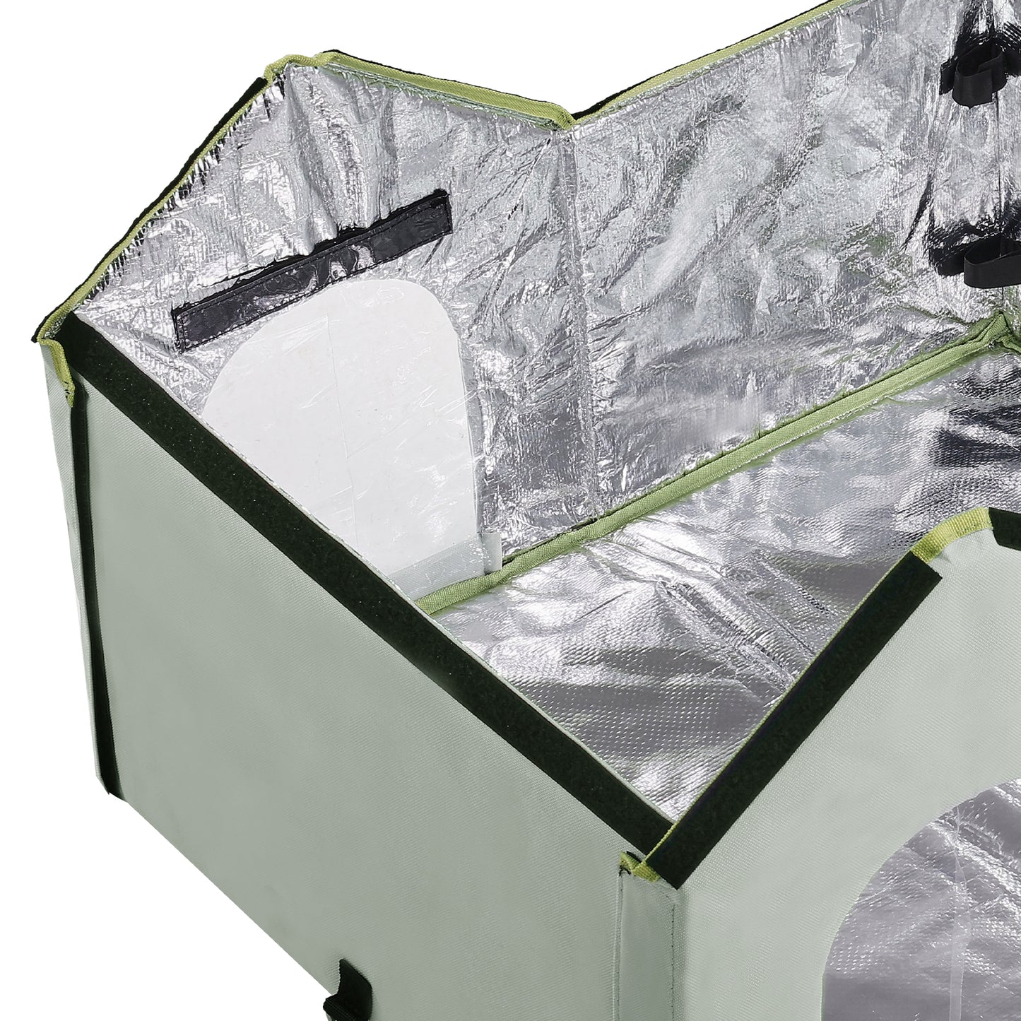 Large 68°F Heated Cat House - PVC Green Pet Bed