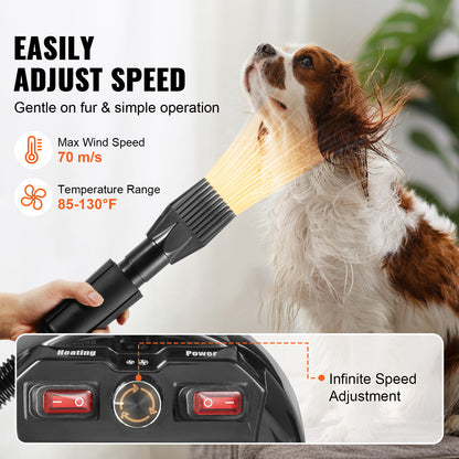Grey+Black Iron Dog Dryer - 2800W Pet Grooming Machine