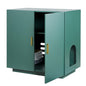 Cat Litter Box Enclosure, 31.5 in Hidden Litter Box Cabinet, Wooden Indoor Cat Washroom with Ventilated Holes, Double-Door Kitty Pet House Furniture, End Side Table Fit Most Litterboxes