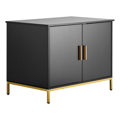 Black Metal Cat Litter Box Cabinet - 27.6" Bedroom Furniture