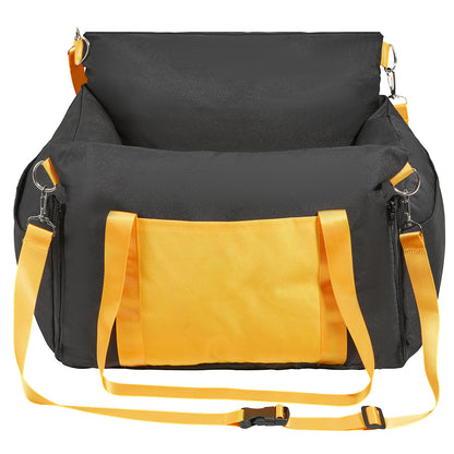 Black Fabric Dog Car Seat - Travel Booster for Small Dogs