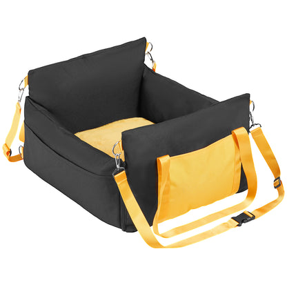 Black Fabric Dog Car Seat - Travel Booster for Small Dogs