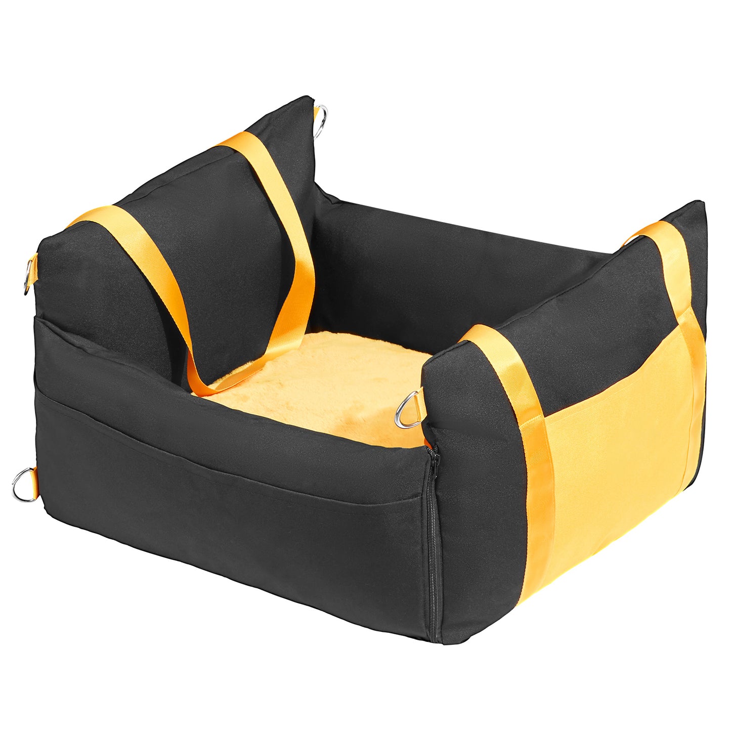Black Fabric Dog Car Seat - Travel Booster for Small Dogs