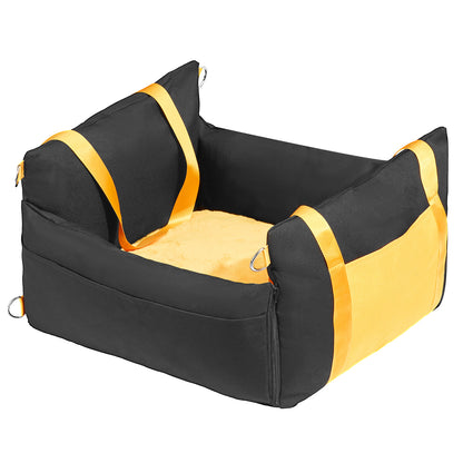 Black Fabric Dog Car Seat - Travel Booster for Small Dogs