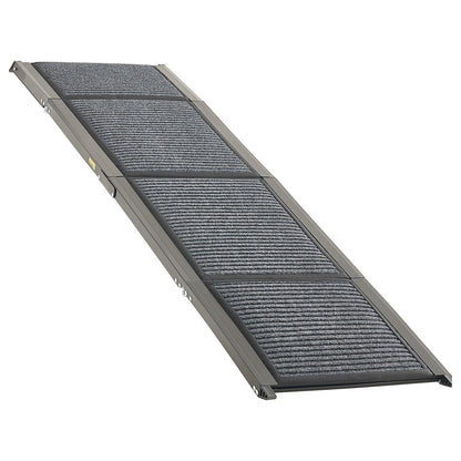 Dog Ramp for Cars, 71" L x 17" W, Folding Pet Ramps for Medium & Large Dogs up to 250lbs, Pet Stair Ramp with Non-Slip Felt Rug Surface, Portable Outdoor Dog Car Ramps for SUV & Truck
