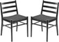 Dining Chairs Set of 2, Woven Rope Seat with Sturdy Metal Frame, Mid Century Modern Dining Room Chairs for Kitchen, Living Room, Restaurant