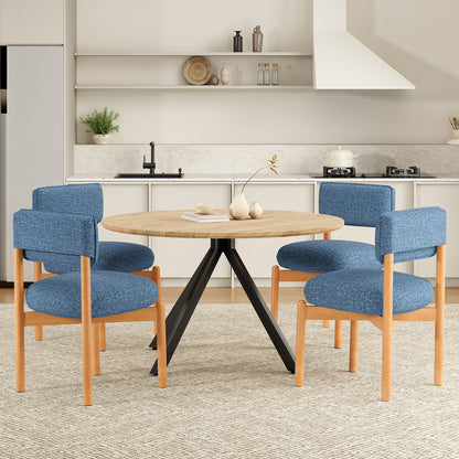 Blue Wood Dining Chair Set of 2 for Kitchen Dining Rooms