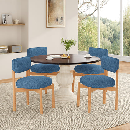 Blue Wood Dining Chair Set of 2 for Kitchen Dining Rooms