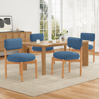 Blue Wood Dining Chair Set of 2 for Kitchen Dining Rooms