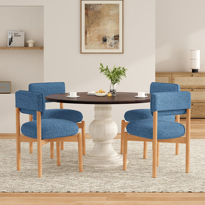 Blue Wood Dining Chair Set of 2 for Kitchen Dining Rooms