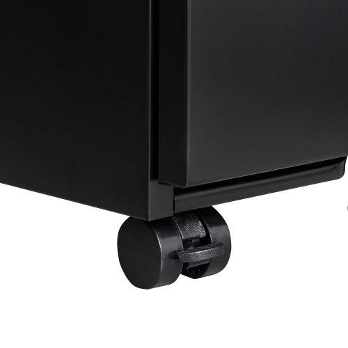 3-Drawer Mobile File Cabinet - Black Office Storage