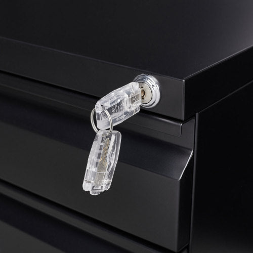 3-Drawer Mobile File Cabinet - Black Office Storage