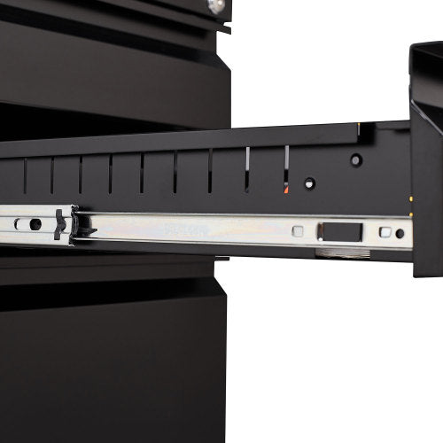 3-Drawer Mobile File Cabinet - Black Office Storage