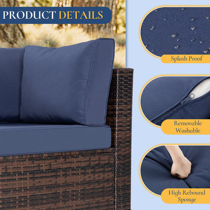Modular Brown Outdoor Patio Set with Foam Cushions for Poolside Living