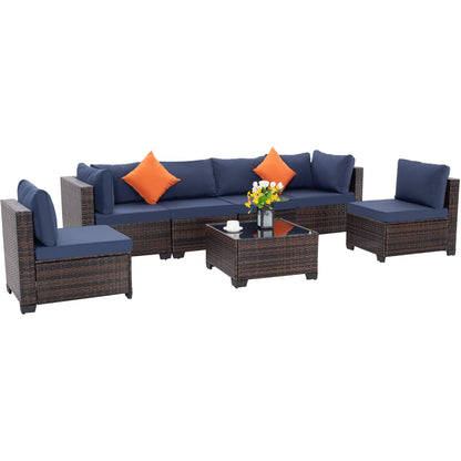 Modular Brown Outdoor Patio Set with Foam Cushions for Poolside Living