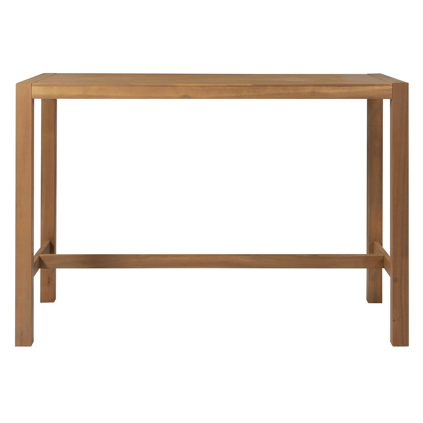 Light Teak Acacia Wood Patio Bar Set - 5 Piece Outdoor Table & Chairs
