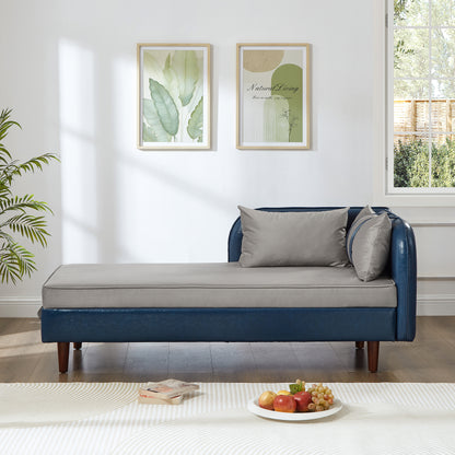 65" Blue Grey Velvet Storage Sofa - One Seat