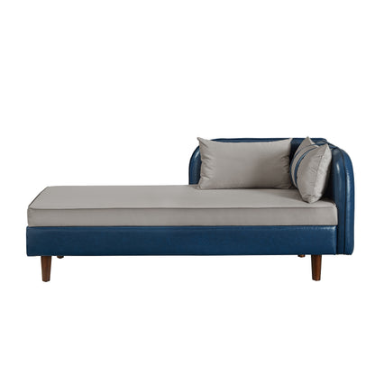65" Blue Grey Velvet Storage Sofa - One Seat